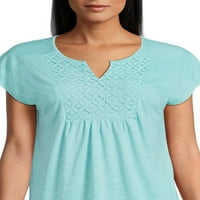 RealSize ženska čipkasta bib tunika majice s kratkim rukavima, veličine xs-xxxl