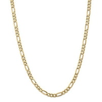 Ravni lanac ogrlice Figaro od žutog zlata 14k -20