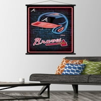 Atlanta Braves - neonska kaciga zidna plakata s magnetskim okvirom, 22.375 34