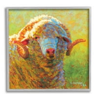 Impresionističke ovce seoske portrete životinje i insekti slikaju siva uokvirena umjetnička print zidna umjetnost