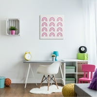 Stupell Industries Pink Stripes Rainbow Oblics uzorak casual dizajn platno zidna umjetnost, 24, dizajn Amy Brinkman