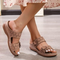 Ženske i muške papuče na rasprodaji ženske Ležerne sandale na klin s cvjetnim uzorkom papuče na petu