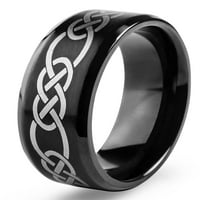 Obalni nakit Crni obloženi keltski prsten od nehrđajućeg čelika