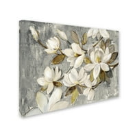 Zaštitni znak likovna umjetnost 'Magnolia jednostavnost neutralna siva' platno umjetnost Silvia Vassileva