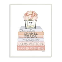 Stupell Industries osjetljive ružičaste ruže i ikonična knjižara modnog stila koju je dizajnirala Amanda Greenwood