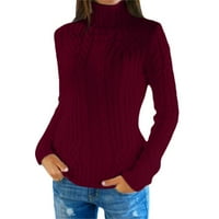 Ženski pleteni džemper s visokim vratom s dugim rukavima u veličinama Plus veličine Jesen Zima