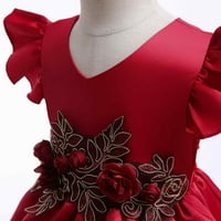 Haljina za djevojčice s cvjetnim printom s krilnim rukavima, haljina za klavirske izvedbe princeze