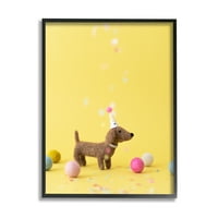 Studell žuta jazavca za zabavu pasa pseće životinje i insekti fotografija crna uokvirena umjetnička tiskana zidna umjetnost
