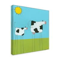 Zaštitni znak likovna umjetnost 'Stick nogu krava I' Canvas Art do lipnja Erica Vess