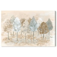 Wynwood Studio priroda i pejzažni zid umjetno platno otisci šumskih pejzaža Woodland Pines - bijeli, sivi