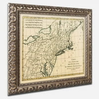 Zaštitni znak likovna umjetnost sjeveroistočna obala Amerike 1780 platno umjetnost Charlesa Bonnea, zlatni ukrašeni okvir