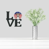 ; 2190; američka zastava i Jack Russell Terijer, metalna zidna slika; 12; 12, višebojna