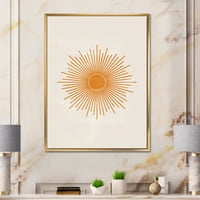 Dizajnerska umjetnost otisak narančastog sunca na bež mumbo moderni zidni otisak na platnu u okviru