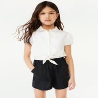 Scoop Girls majice s kratkim rukavima s kratkim rukavima s kravatom prednjim dijelom, veličine 4-16