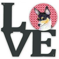 4518 srca Chihuahua ljubav i portret za Valentinovo metalna zidna slika 12 12
