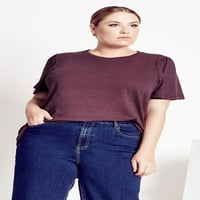 Ženska majica veličine plus veličine posade s okruglim vratom