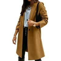 Ženski džemperi, ženski vuneni tanki kaput, jakna s kaputom, ženski tanki dugi kaput, gornja odjeća, Ženske kaki jakne