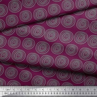 Ružičasta Poliesterska krep Tkanina od spiralnog i prugastog geometrijskog zanatskog tiska širine dvorišta
