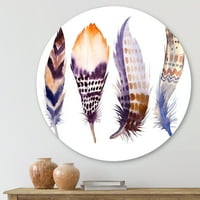 Purple Boho Art Feathers Slikanje umjetničkih otisaka
