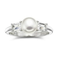 Jay Heart dizajnira sterling srebrni slatkovodni biser i stvorio bijeli safirni prsten