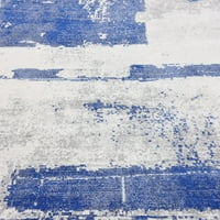 Jedinstveni tkalački zatvoreni kvadrat Sažetak moderne prostirke plave, 8 '8' kvadrat