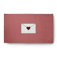 Samo tratinčica u koraljno-bordo pokrivaču s ljubavnim pismom za Valentinovo