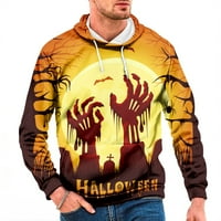Duksevi za muškarce Zima Jesen preveliki džemper s digitalnim printom za Noć vještica nova velika osnovna majica s kapuljačom žuta