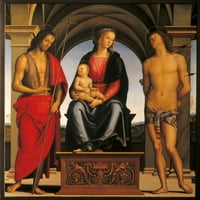 Ustoličena Madona s djetetom sa svetima Ivanom Krstiteljem i Sebastianom tiskanje plakata