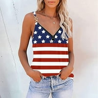 Ženske majice bez rukava od 4. srpnja, ležerno uklopljene majice s okruglim vratom s američkom zastavom, domoljubna košulja bez rukava