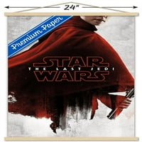 Zidni poster Ratovi zvijezda: Posljednji Jedi - crvena zraka u drvenom magnetskom okviru, 22.375 34