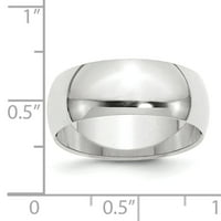 Zaručnički prsten od najfinijeg bijelog zlata 14k polukružnog oblika, veličine 10,5