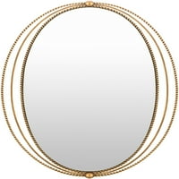 Moderno ovalno ogledalo u obliku slova U sa zlatnim i svijetlosivim završnim obradama u obliku slova U.003-3020