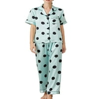 ;/ Ženski set kratkih pidžama od svilenog satena, Klasična odjeća za spavanje, odjeća za slobodno vrijeme, ljetna odjeća za spavanje