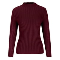 Džemperi plus veličine za žene, ženski jednobojni gornji dio dugih rukava, tanki džemper s visokim vratom, džemper s visokim vratom