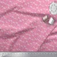 Tkanina od rajona s printom ptica Flamingo, tkanina za šivanje širine dvorišta