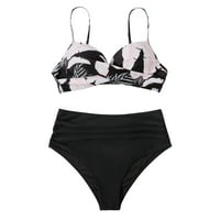 Ženski Bikini Set u boji, bežični kupaći kostim, kupaći kostim visokog struka, Plus veličina, bijeli, bijeli
