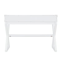 Konzolni stol, prijelazni stil, bijeli s mesingom