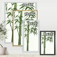 Dizajnerska umjetnost detalj tamnozelenog bambusa na bijeloj pozadini tradicionalni uokvireni zidni otisak na platnu
