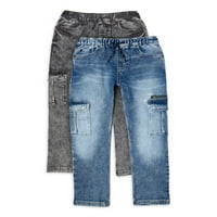 Wonder Nation Boys Denim Joggers, 2-pack, veličina 4- & Husky