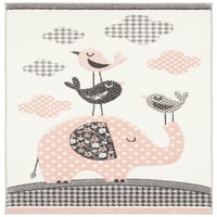 Dječja prostirka za bebe sa slonom Gordanom i tvitovima, ružičasta slonovača, 2 '3 4