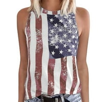 Ženske majice s američkom zastavom, bez rukava, 4. srpnja, SAD, domoljubna majica sa zvijezdama i prugama, ljetne široke majice-prsluci