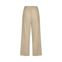 Ženske Capri Aussie, Ležerne jesensko-ljetne elastične hlače s visokim strukom, široke ošišane hlače za slobodno vrijeme