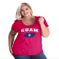 - Ženska zaobljena majica velike veličine, odgovara veličini-Zastava Guama