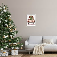 Stupell Industries Sretan Božić blagdan predstavlja grafičku umjetnost bijele uokvirene umjetničke tiskane zidne umjetnosti, dizajn