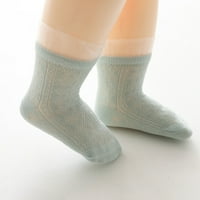 Par dječjih čarapa u jednobojnoj boji, mekane čarape za malu djecu srednje duljine za ljeto