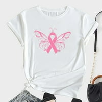 Inspirativni poklon za rak dojke, ružičasta vrpca, svijest o raku dojke, majice za podršku raku, vrhovi kratkih rukava