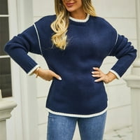 preveliki ženski džemperi, jesen / zima, ležerni džemper s dugim rukavima, plavi, plava, plava, plava, plava, plava, plava, plava,