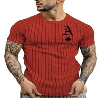 Muške majice s rukavima od raglana, ljetne majice Na pruge, prozračna osnovna majica za slobodno vrijeme, crvena majica s rukavima