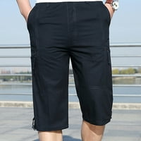 ; Muške modne kratke hlače s džepovima s patentnim zatvaračem na otvorenom, sportski kombinezon, casual hlače, crni;