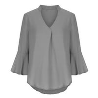 Košulje za žene, elegantni casual modni puloveri s volanima na rukavima, košulja s izrezom u obliku slova a, tunika, bluze, široka